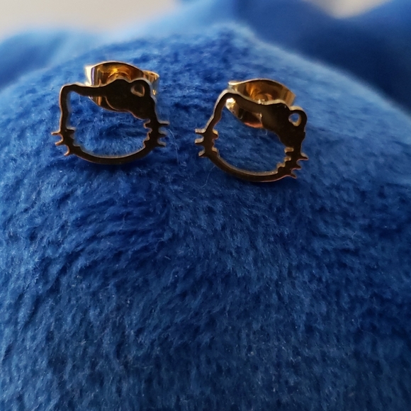 Jewelry - Hello Kitty Gold Stud Earrings NWOT